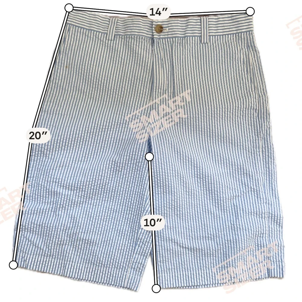Vineyard Vines Shorts Blue White Seersucker Striped Boys Size 16